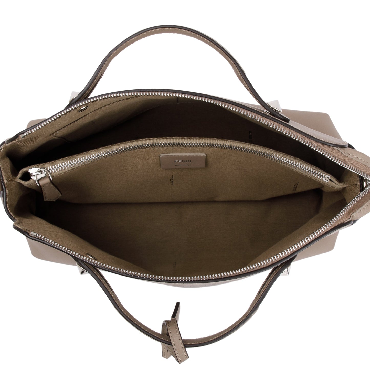 Fendi Taupe Calfskin Leather Large By the Way Handle Bag