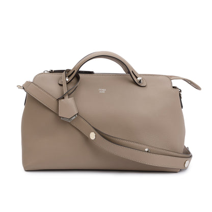 Fendi Taupe Calfskin Leather Large By the Way Handle Bag