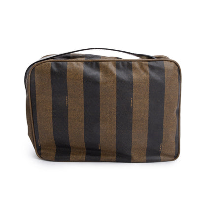 Fendi Vintage Brown Pequin Coated Canvas Crossbody Bag