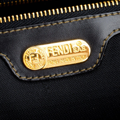 Fendi Vintage Brown Pequin Coated Canvas Crossbody Bag