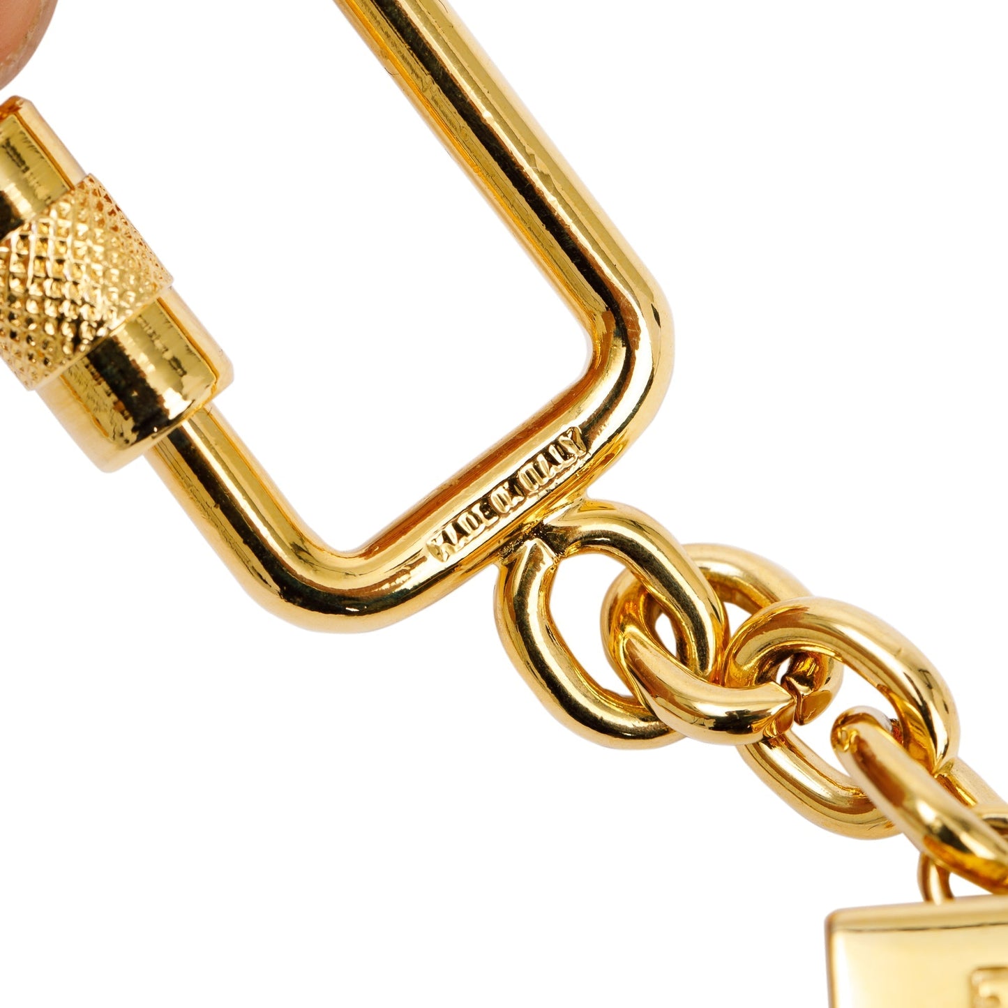 Fendi Vintage Canvas & Leather Logo Keychain