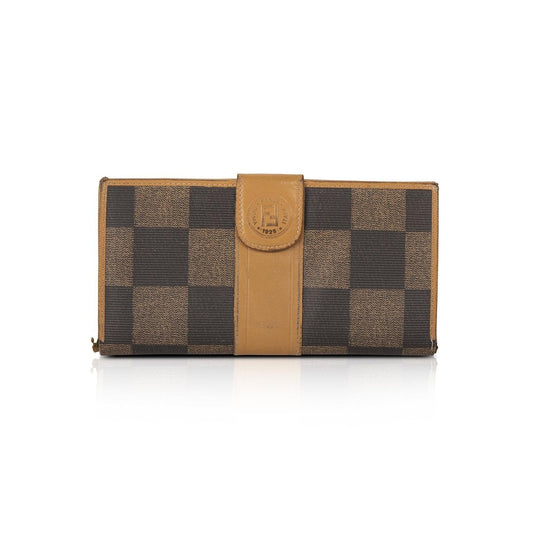 Fendi Vintage Checkered Continental Wallet