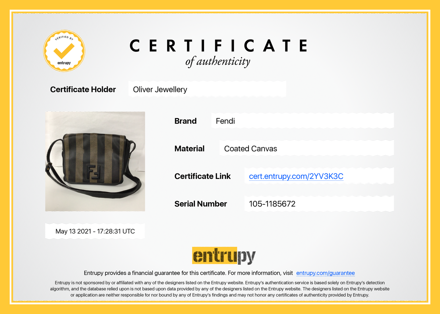 Fendi Vintage Pequin Crossbody Bag