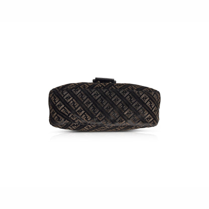 Fendi Vintage Velvet Zucca Resin Baguette Flap Bag