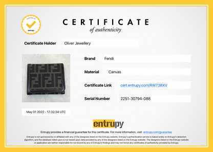 Fendi Vintage Zucca FF Logo Compact Wallet