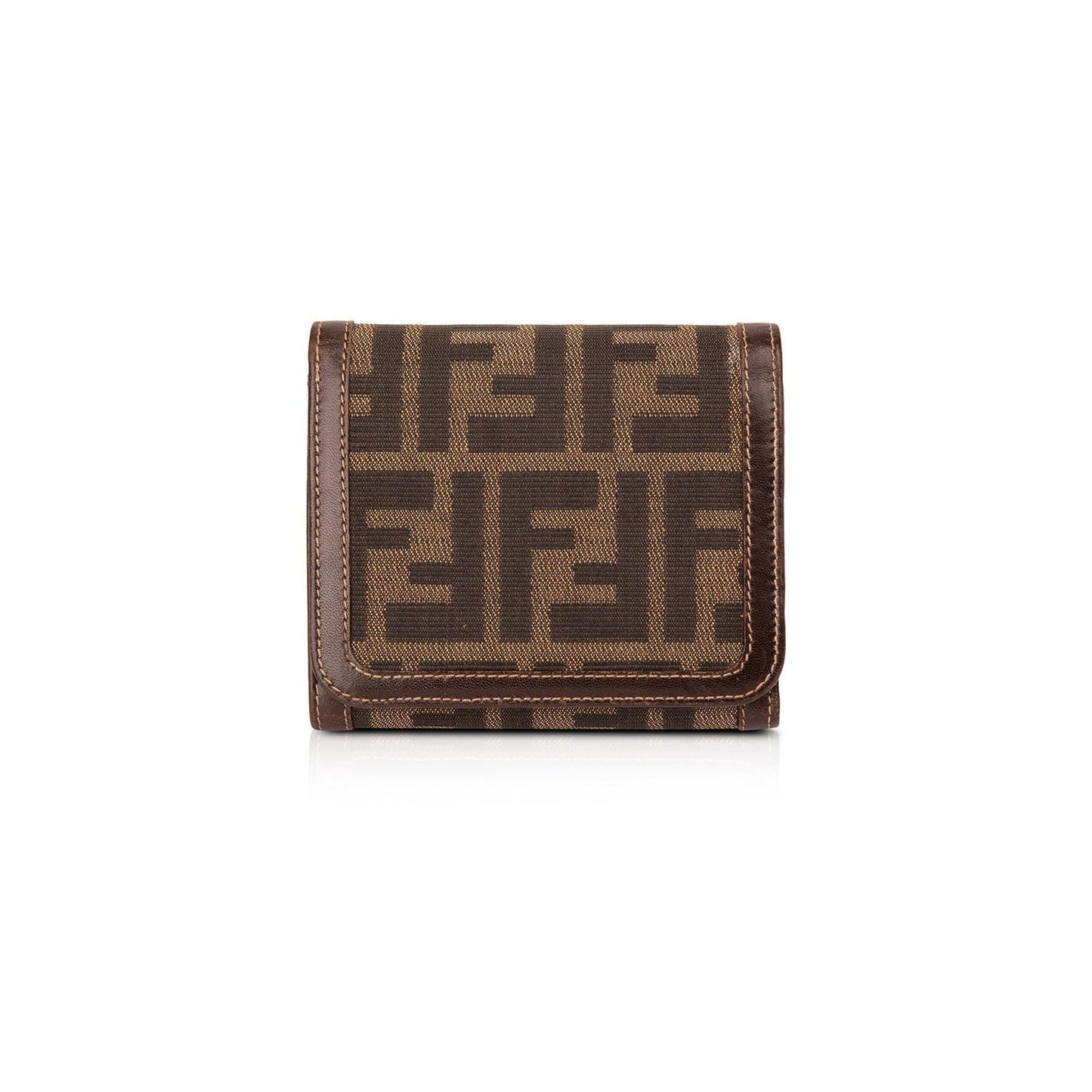 Fendi Vintage Zucca FF Logo Compact Wallet
