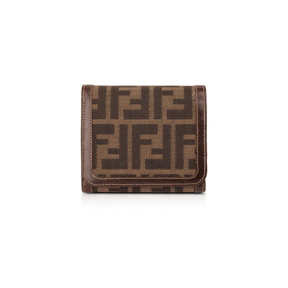 Fendi Vintage Zucca FF Logo Compact Wallet