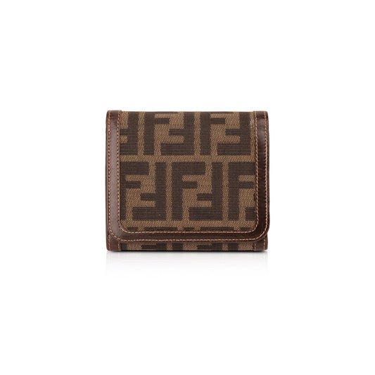Fendi Vintage Zucca FF Logo Compact Wallet