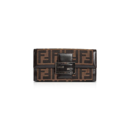 Fendi Vintage Zucca FF Logo Continental Wallet