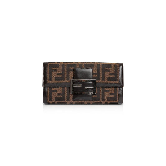 Fendi Vintage Zucca FF Logo Continental Wallet