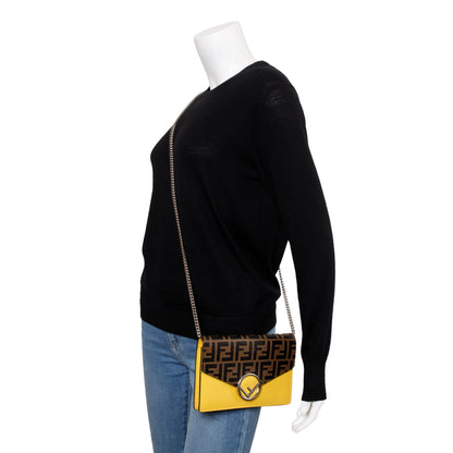 Fendi Vitello Cruise F is Fendi FF 1974 Medium Enveope Wallet on Chain