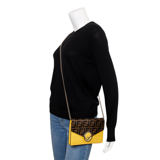 Fendi Vitello Cruise F is Fendi FF 1974 Medium Enveope Wallet on Chain