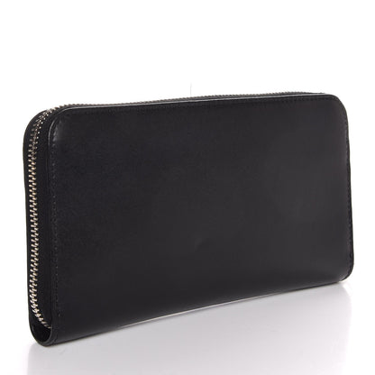 FENDI Vitello Liberty Studded Zip Around Wallet Black