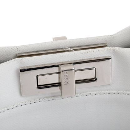 Fendi White & Black Canvas Calf Leather Medium Peekaboo Bag