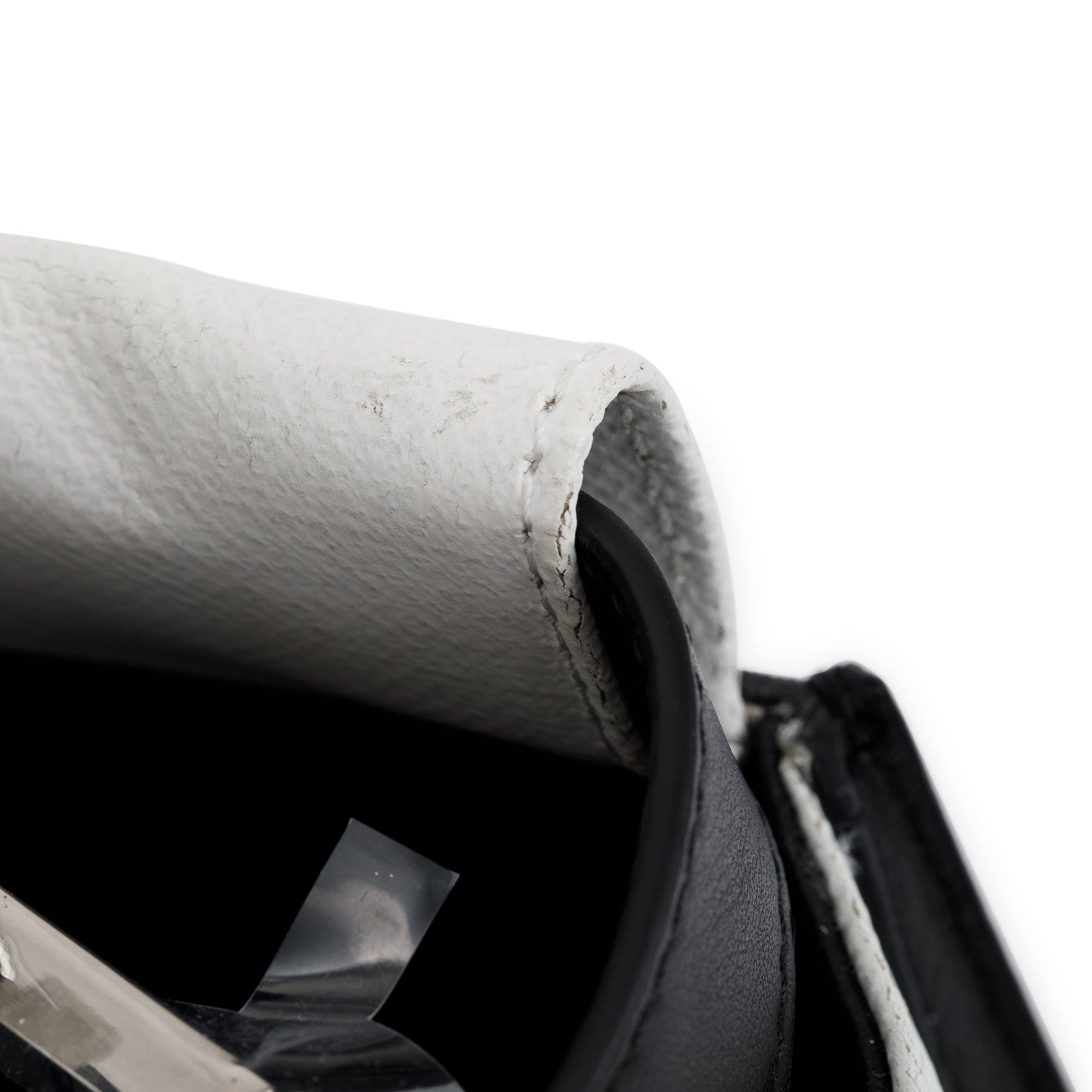 Fendi White & Black Canvas Calf Leather Medium Peekaboo Bag