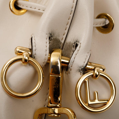Fendi White Calskin Mini Mon Tresor Bucket Bag