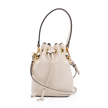 Fendi White Calskin Mini Mon Tresor Bucket Bag