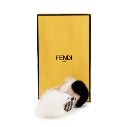 Fendi White Mink Fox Fur Mini Karlito Bag Charm