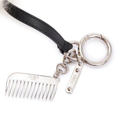 Fendi White Mink Fox Fur Mini Karlito Bag Charm