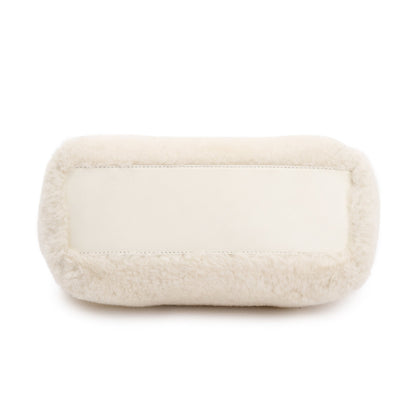Fendi White Shearling Mini Peekaboo Handle Bag