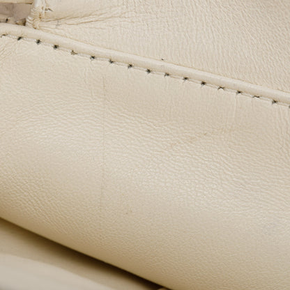 Fendi White Shearling Mini Peekaboo Handle Bag
