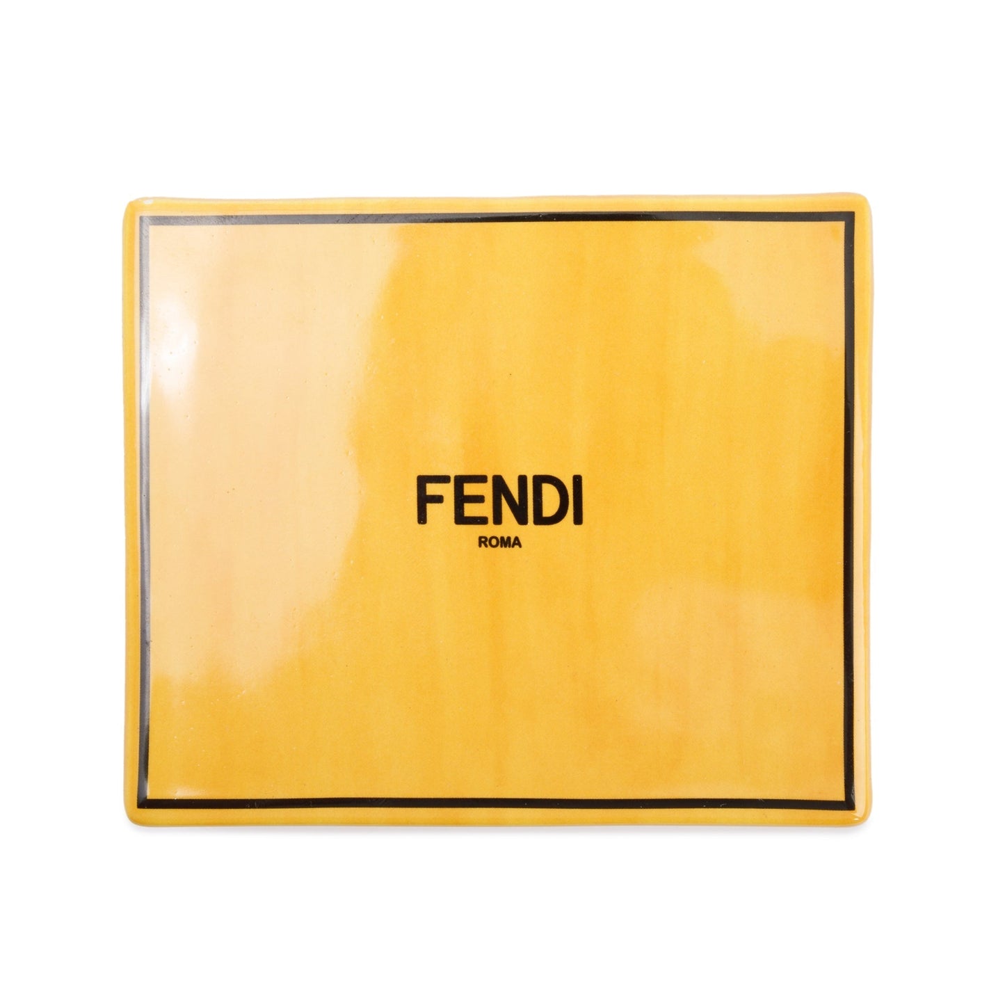 Fendi Yellow Ceramic Covered Box