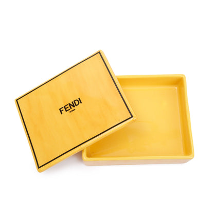 Fendi Yellow Ceramic Covered Box
