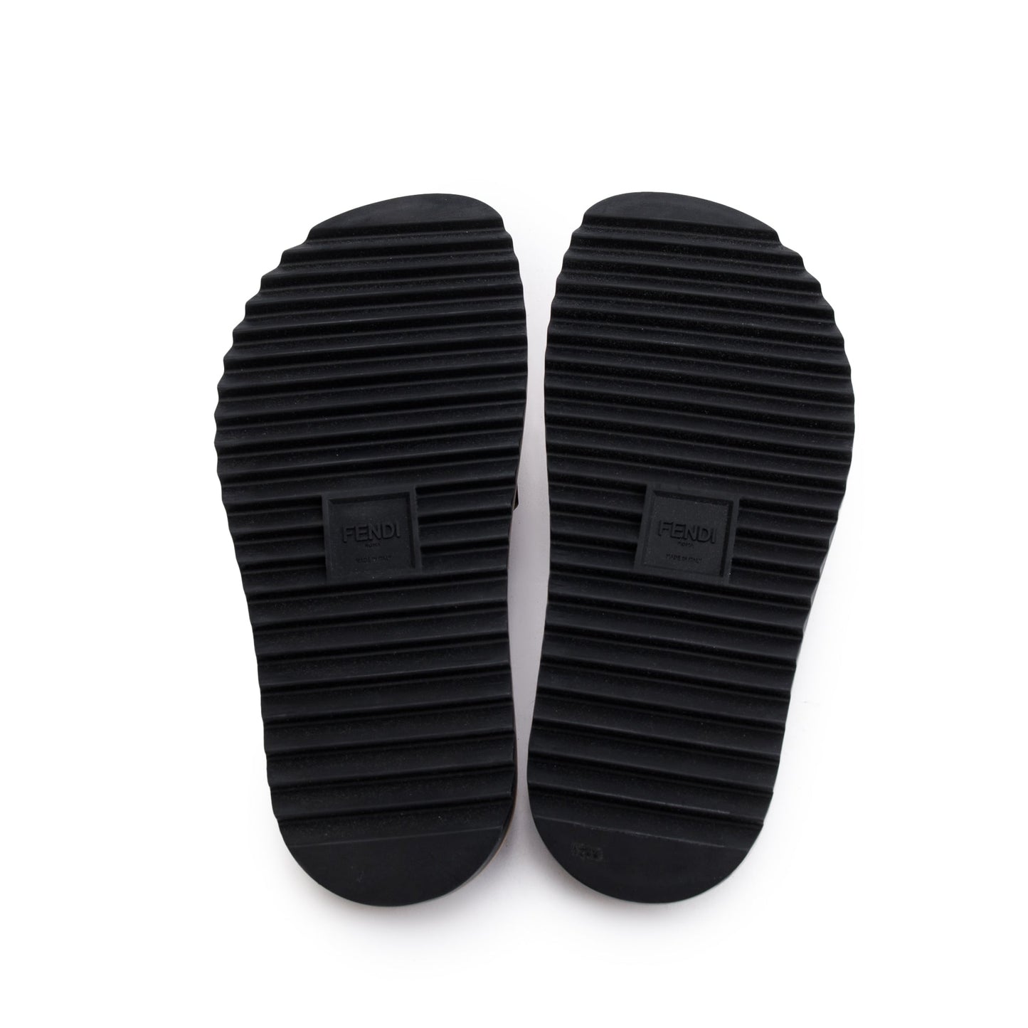 Fendi Zucca FF Logo Rubber Slides, Men’s Size 6