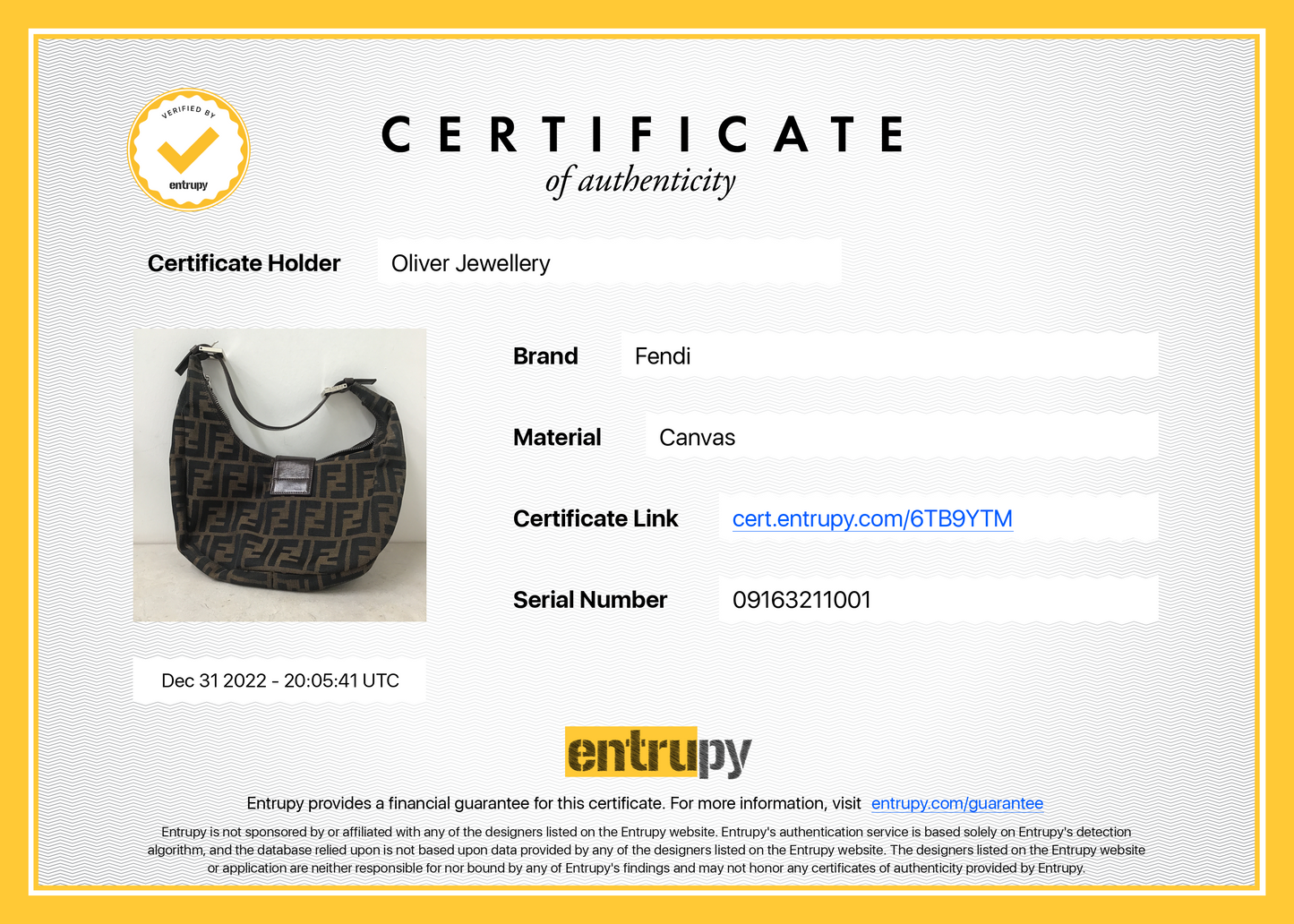 Fendi Zucca Small Hobo Bag