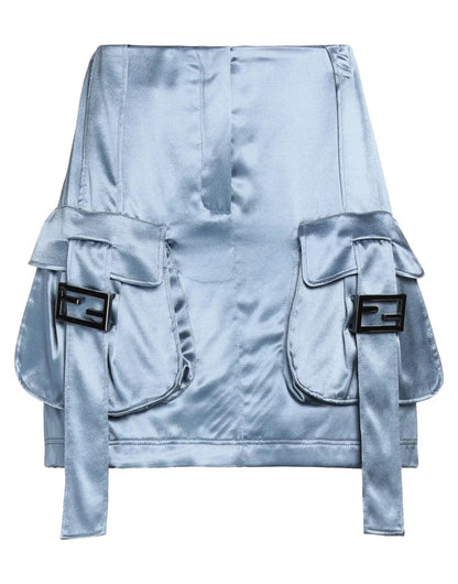 FENDI FF SATIN BUCKLE SKIRT