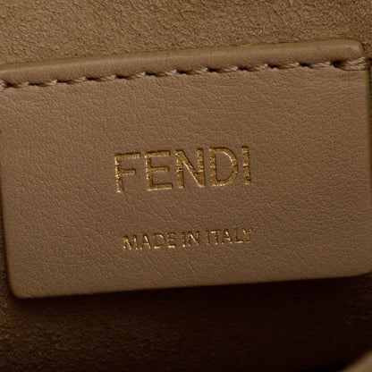 Fendi x Fila White Multicolor Calfskin Leather Logo Mania Kan I Shoulder Bag