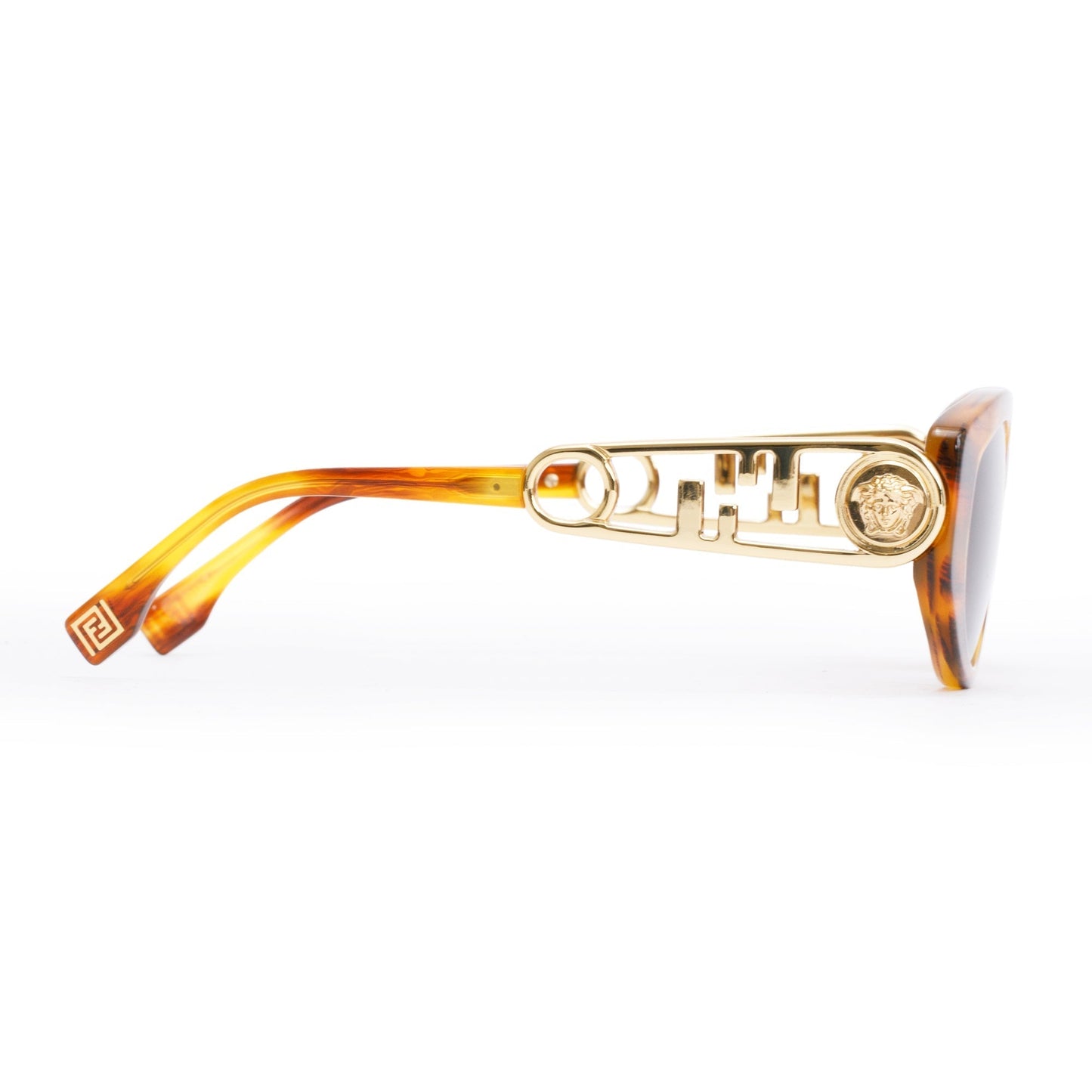 Fendi x Versace FE40054I Havana Acetate Fendace Oval Sunglasses