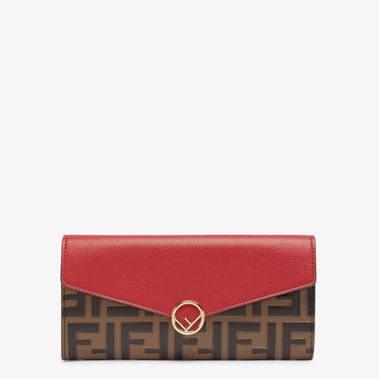 Fendi Continental Red Leather Wallet