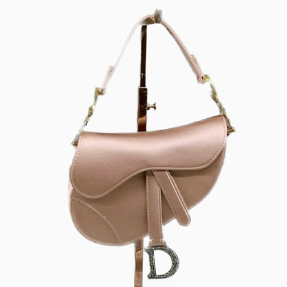 Dior Saddle Mini Silk Pink with crystals l