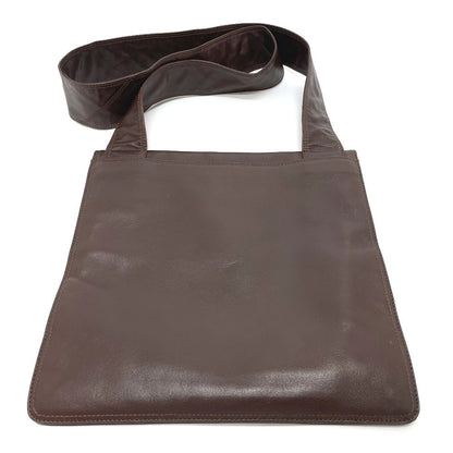 CHANEL Shoulder Bag lambskin Brown logo Sacosh