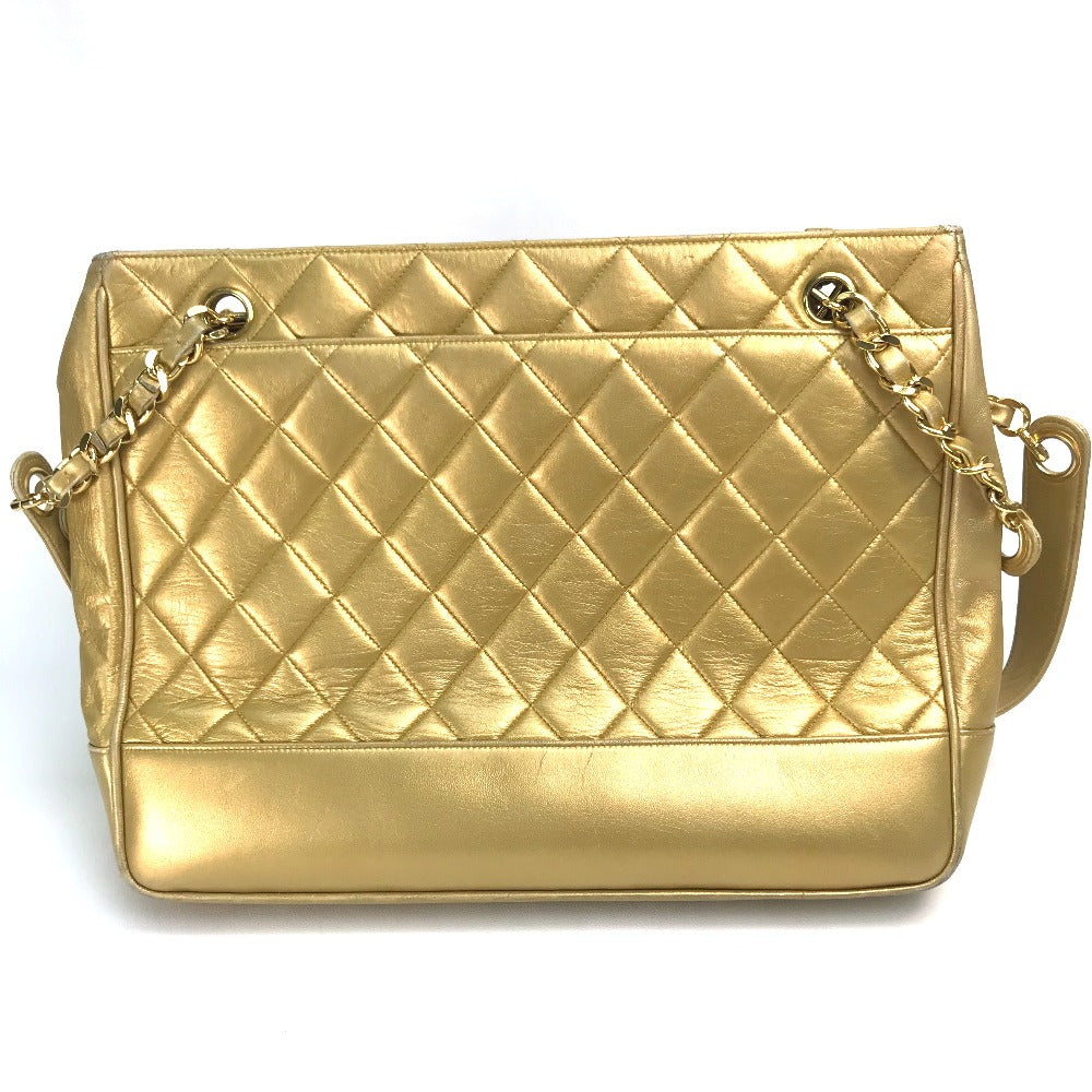 CHANEL Shoulder Bag lambskin Gold x Gold Metal Coco ball Matrasse Women