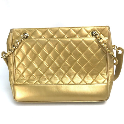 CHANEL Shoulder Bag lambskin Gold x Gold Metal Coco ball Matrasse Women