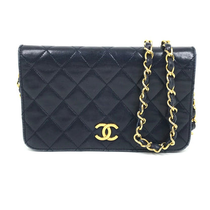 CHANEL Shoulder Bag lambskin Navy CC COCO Mark Matelasse/Shoulder Women