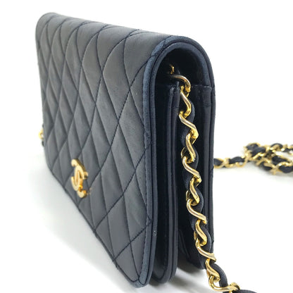 CHANEL Shoulder Bag lambskin Navy CC COCO Mark Matelasse/Shoulder Women