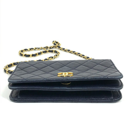 CHANEL Shoulder Bag lambskin Navy CC COCO Mark Matelasse/Shoulder Women