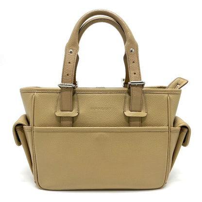 BURBERRY Handbag leather beige logo Side pocket Women