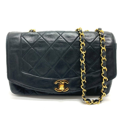 CHANEL Shoulder Bag lambskin black CCCOCO Mark Diana 22
