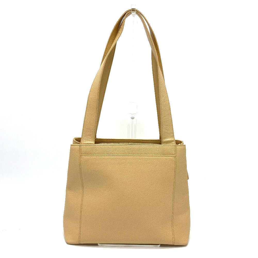 CHANEL Tote Bag Caviar skin beige logo Women