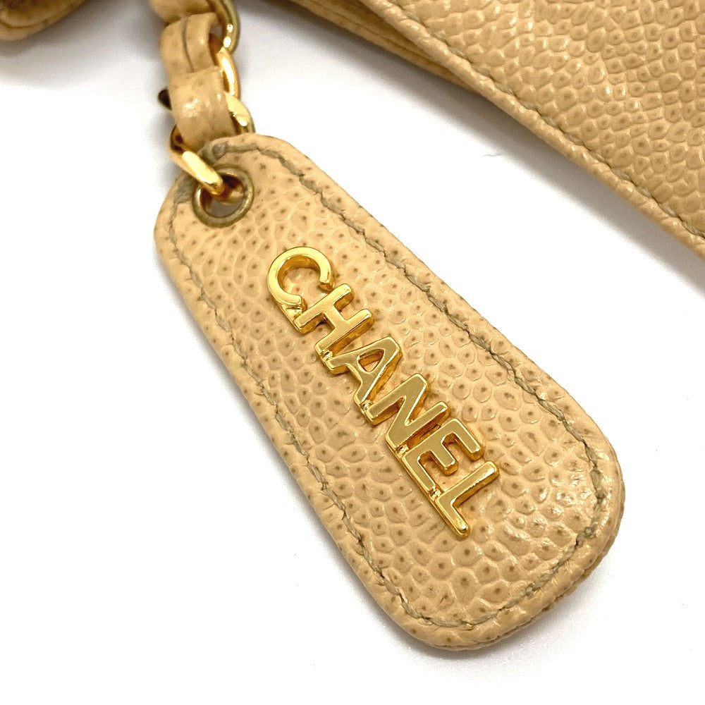 CHANEL Tote Bag Caviar skin beige logo Women