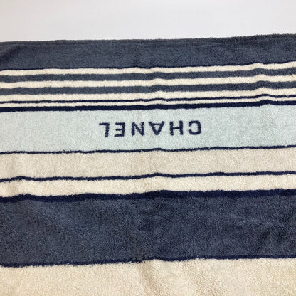CHANEL towel cotton Ivoryx Blue type border bath towel unisex(Unisex)