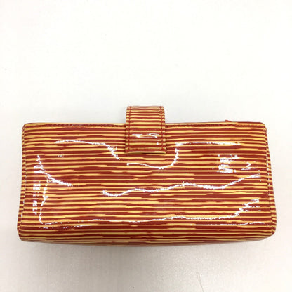 CHANEL Pouch Patent leather Red type CC COCO Mark border Women