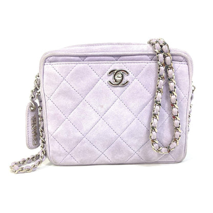 CHANEL Shoulder Bag suede purple CC COCO Mark Crossbody Mini matrasse Women