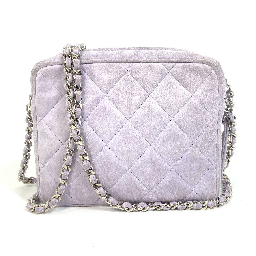 CHANEL Shoulder Bag suede purple CC COCO Mark Crossbody Mini matrasse Women