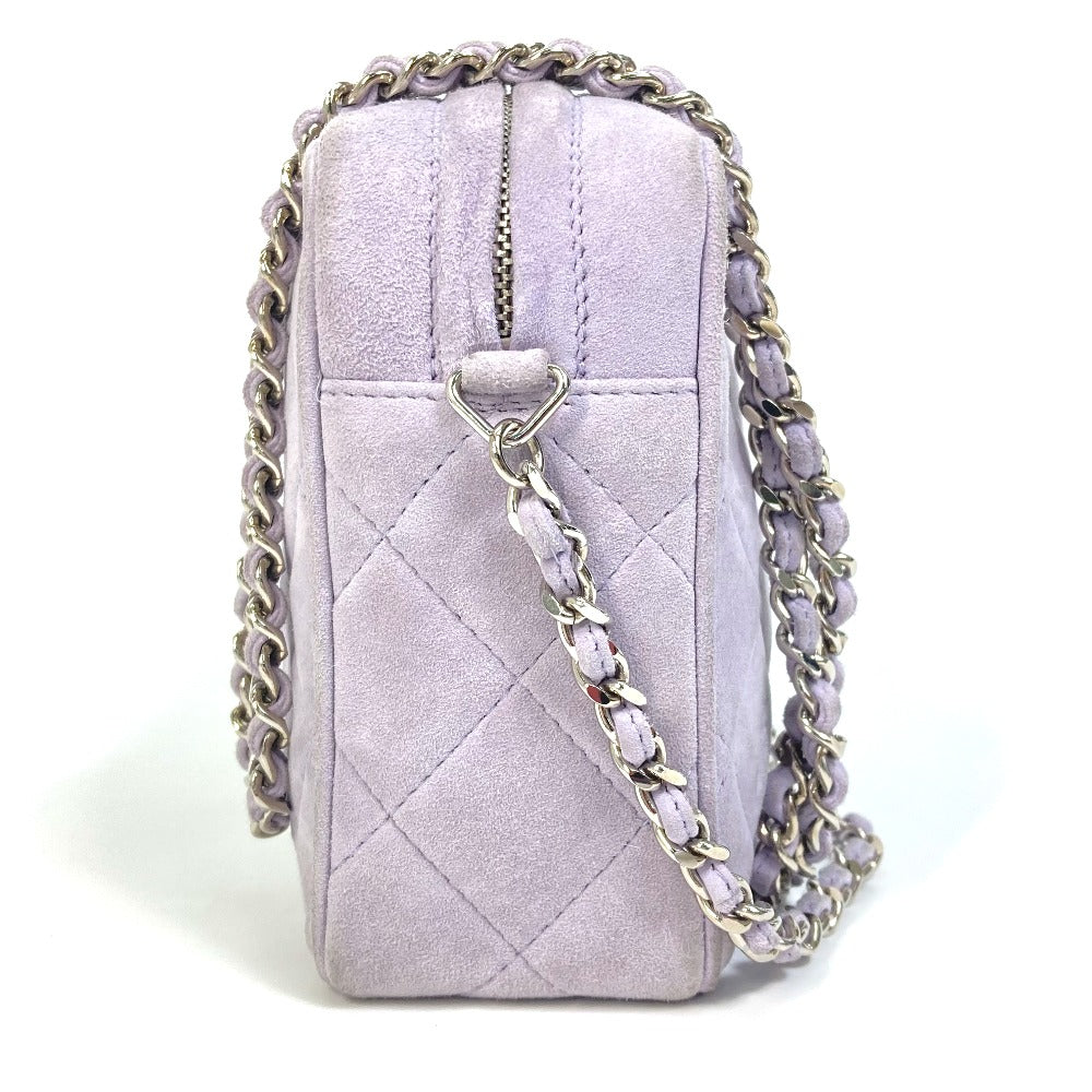 CHANEL Shoulder Bag suede purple CC COCO Mark Crossbody Mini matrasse Women