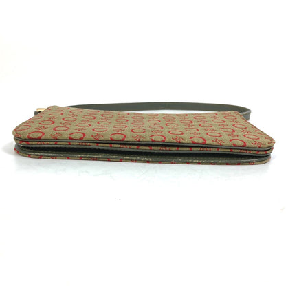CELINE Accessory pouch Canvas / leather Red C Macadam Handbag Women